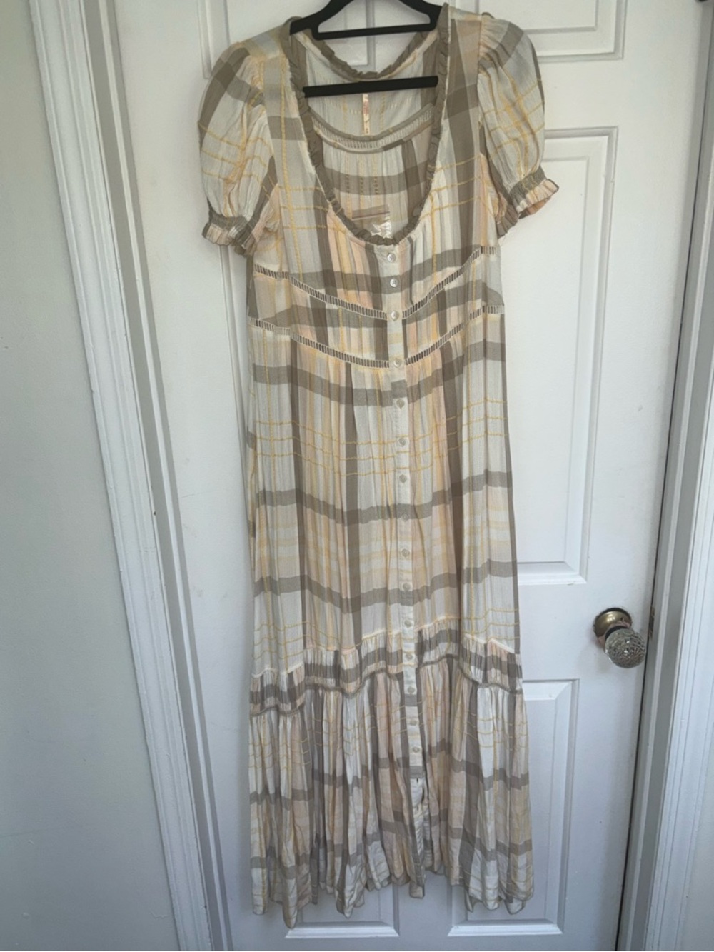 NWOT retail $129 size XS #FREEPEOPLE #RECLECTIC Sally Plaid Maxi  Dress